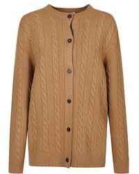 The Row - Cable Knit Cardigan With Round Neckline And Button-Down Front - Lyst
