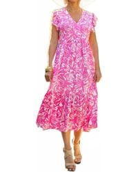 La Mer Luxe - Knit Short Sleeve Brooke Midi Dress - Lyst
