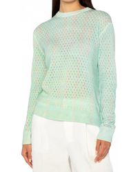 Kinross Cashmere - Blurred Lines Pointelle Crew Neck Top - Lyst