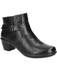 Easy Street - Durham Faux Leather Block Heel Ankle Boots - Lyst