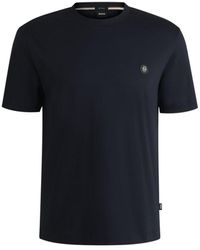 BOSS - Mercerized-Cotton T-Shirt With Double B Monogram - Lyst