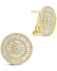 Sterling Forever - Sandy Cz Circle Stud Earrings - Lyst