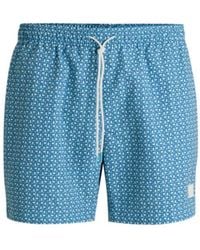 BOSS - Drawstring-Waist Swim Shorts With All-Over Print - Lyst