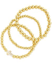 Sterling Forever - Mother Of Pearl Cross Beaded Bracelet Set - Lyst