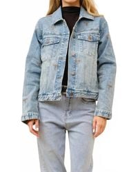 Blue B - Boot Stitch Denim Trucker Jacket - Lyst