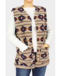 TRUEDAMES - Western Sherpa Poncho Pocket Vest - Lyst
