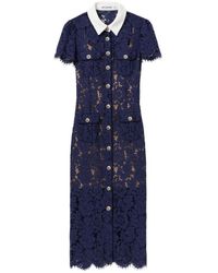 Self-Portrait - Dress With Front Button Fastening - Lyst