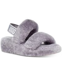 UGG - Oh Yeah Shearling Open Toe Slip-on Slippers - Lyst