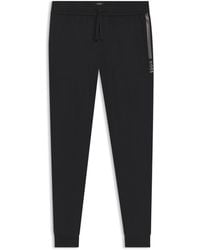 BOSS - Cotton-Terry Tracksuit Bottoms With Logo Print - Lyst