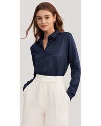 LILYSILK - Basic Concealed Placket Silk Shirts - Lyst