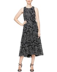 Alex & Eve - Mesh Hi-low Cocktail And Party Dress - Lyst