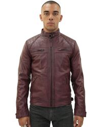 Infinity Leather - Vintage Leather Quilted Biker Jacket-Monaco - Lyst