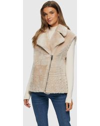 Gorski - Shearling Lamb Zip Vest With Grooved Pattern - Lyst