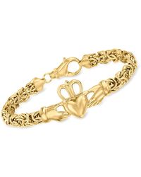 Ross-Simons - 18kt Gold Over Sterling Claddagh Byzantine Bracelet - Lyst