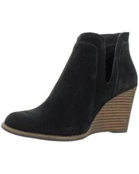 Lucky Brand - Yabba Suede Ankle Wedge Boots - Lyst