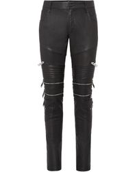 Philipp Plein - Leather Biker Trousers - Lyst