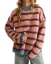 Miou Muse - Brushed Effect Striped Sweater - Lyst