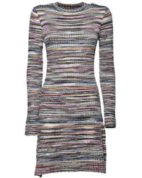 Missoni - Ribbed Wool And Viscose Flamed Mini Dress - Lyst