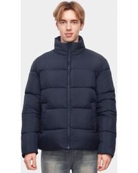 Rokka&Rolla - Solid Puffer Coat Stand Up Collar Jacket - Lyst