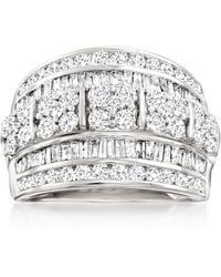 Ross-Simons - Round And Baguette Diamond Multi-Row Ring - Lyst