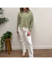 Fun 2 Fun - Drop Shoulder Button Down Shirt - Lyst