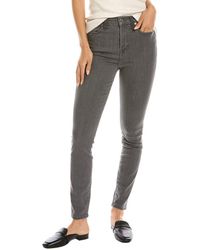 7 For All Mankind - Gwenevere Steel Grey High-rise Straight Jean - Lyst