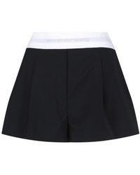 Alexander Wang - High-Waisted Wool Shorts With Elastic Waist - Lyst