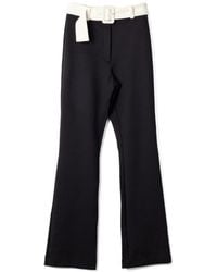 Viktor & Rolf - Fitted Flared Pants With Contrasting Belt - Lyst