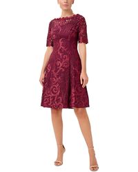 Adrianna Papell - Lace Midi Cocktail And Party Dress - Lyst