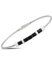 Charriol - Laetitia Stainless Steel And Black Agate Bangle Bracelet Size Large - Lyst