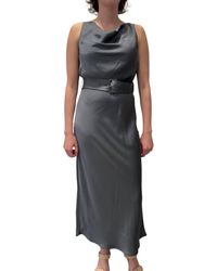 LAPOINTE - Lightweight Satin Belted Dress - Lyst