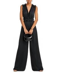 Ramy Brook - Katelyn Ruffle Satin Jumpsuit - Lyst