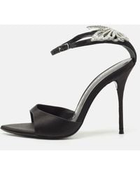 Sophia Webster - Satin Crystal Embellished Ankle Strap Sandals - Lyst