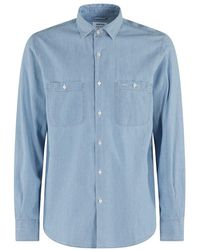 Aspesi - Slim-Fit Light Chambray Shirt With Classic Collar - Lyst