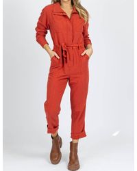 Skies Are Blue - Long Sleeve Utility Jumpsuit - Lyst