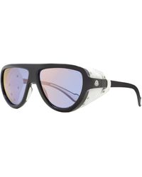 Moncler - Shield Sunglasses Ml0089 Black/white Leather 57mm - Lyst