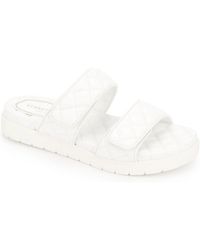 Kenneth Cole - Reeves Quilted 2 Band Velcro Slip On Slide Sandals - Lyst