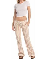 Roxy - Oceanside Flared Yarn-Dyed Pants - Lyst