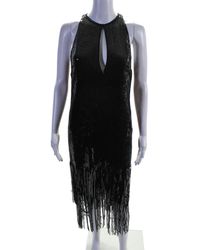 Pinko - Sequin Tassel Trim Cut Out Sleeveless Maxi Dress - Lyst