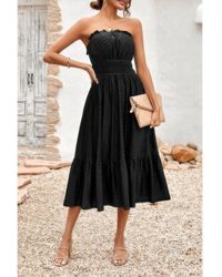 TRUEDAMES - Solid Off Shoulder Elasit Waist Ruffle Dress - Lyst