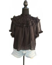 Trend:Notes - Short Sleeve Sheer Blouse - Lyst