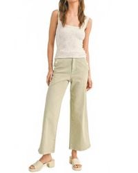 Miou Muse - Washed Cotton Button Detail Pants - Lyst