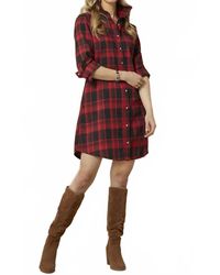 Coco + Carmen - Joy Plaid Button Front Tunic Dress - Lyst
