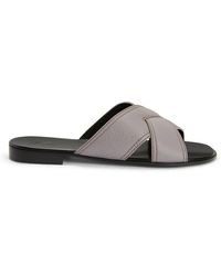 Giuseppe Zanotti - Flavio Crossover-straps Leather Slides - Lyst