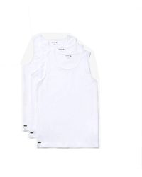 Lacoste - Essentials 3 Pack Cotton Slim Fit Tank Tops - Lyst