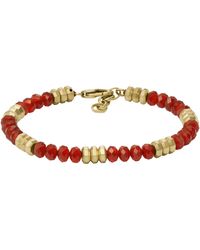 Fossil - All Stacked Up Agate Beaded Bracelet - Lyst