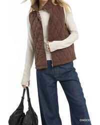 Umgee - Quilted Zip Up Vest - Lyst