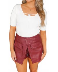 Idem Ditto - Faux Pas Leather Skort - Lyst