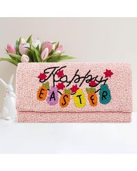 Fashnzfab - Happy Easter Message Carrot Bunny Pointed Seed Beaded Clutch Crossbody Bag - Lyst
