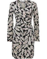 Diane von Furstenberg - Leaf Print Wrap Dress - Lyst